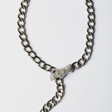 Choker necklace with pearls and rhinestone chains