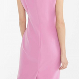 Pink sheath dress with ruffles size 46