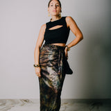 MIRI tailored skirt in silk - Size 2