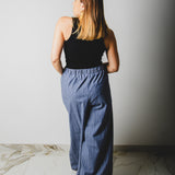 NICOLE tailored palazzo trousers in striped cotton poplin SIZE 1