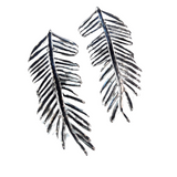 Leaf-shaped earrings in silver stainless steel - LEAVES SILVER