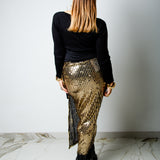 Gonna sartoriale MIRI in paillettes dorate - Taglia 2