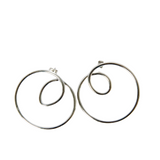 Silver stainless steel twisted earrings - SILVER SPIRAL