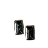 Rectangular earrings in silver stainless steel - SILVER BARRET