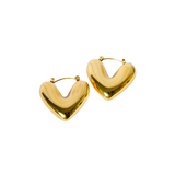 V-shaped earrings in golden stainless steel - V-HEART