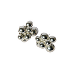 Silver stainless steel earrings - SILVER BUBBLE