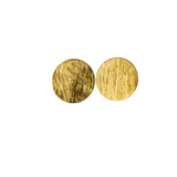 Flat earrings in satin golden stainless steel - SATIN GOLDEN BUTTON