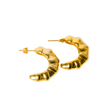 Semi-circle earrings in golden stainless steel - GOLDEN SEMI CROISSANT