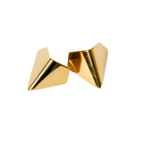 Golden stainless steel earrings - ORIGAMI GOLD