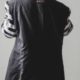 Vintage black upcycling men's jacket with hand-stitched sequin embroidery