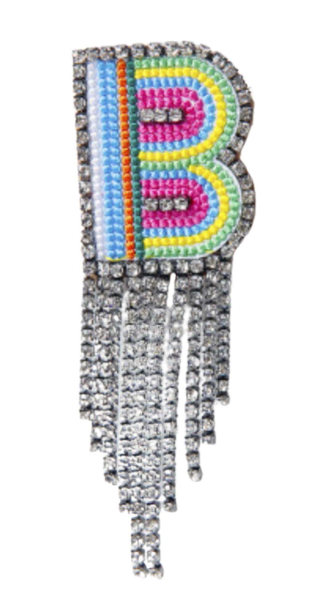 SPILLA MULTICOLOR CON STRASS LETTERA "B"