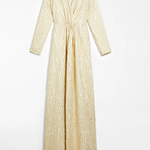Vestito lungo bianco e oro in seta Tg 42