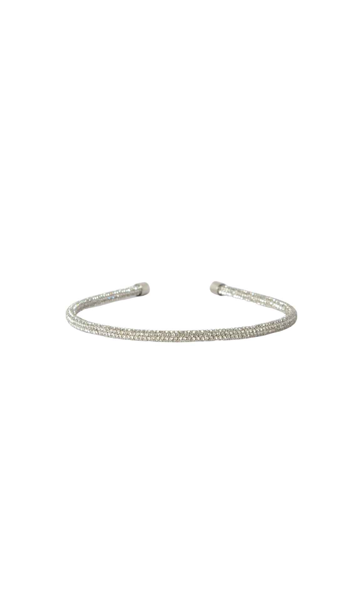 Cerchietto strass sottile argento NINA