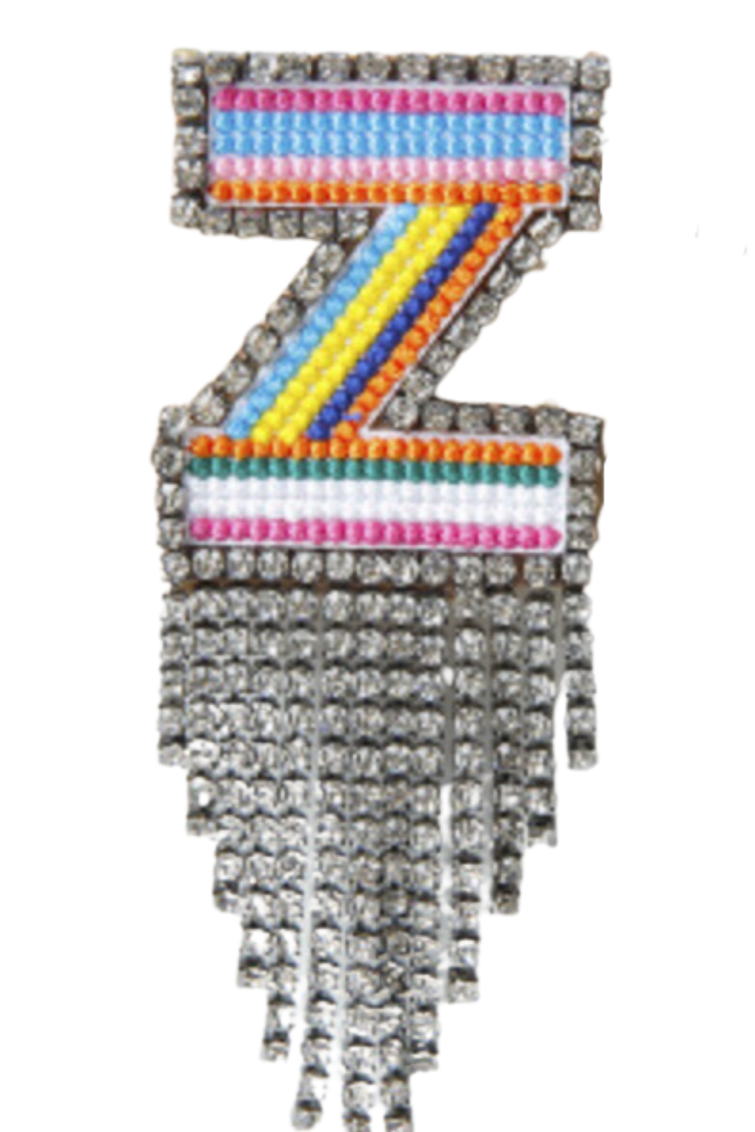 SPILLA MULTICOLOR CON STRASS LETTERA "Z”