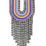 SPILLA MULTICOLOR CON STRASS LETTERA "U”