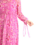 Vestito rosa in georgette di seta rosa tg 54