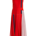 Vestito Sportmax  rosso con inserto rosa plissé   tg It 40