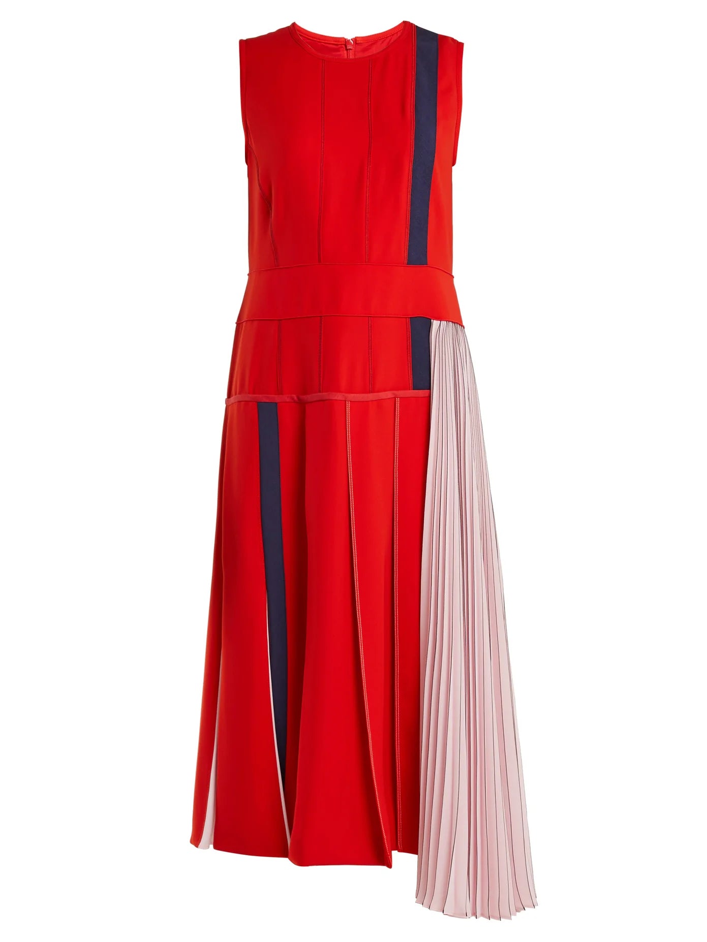 Vestito Sportmax  rosso con inserto rosa plissé   tg It 40