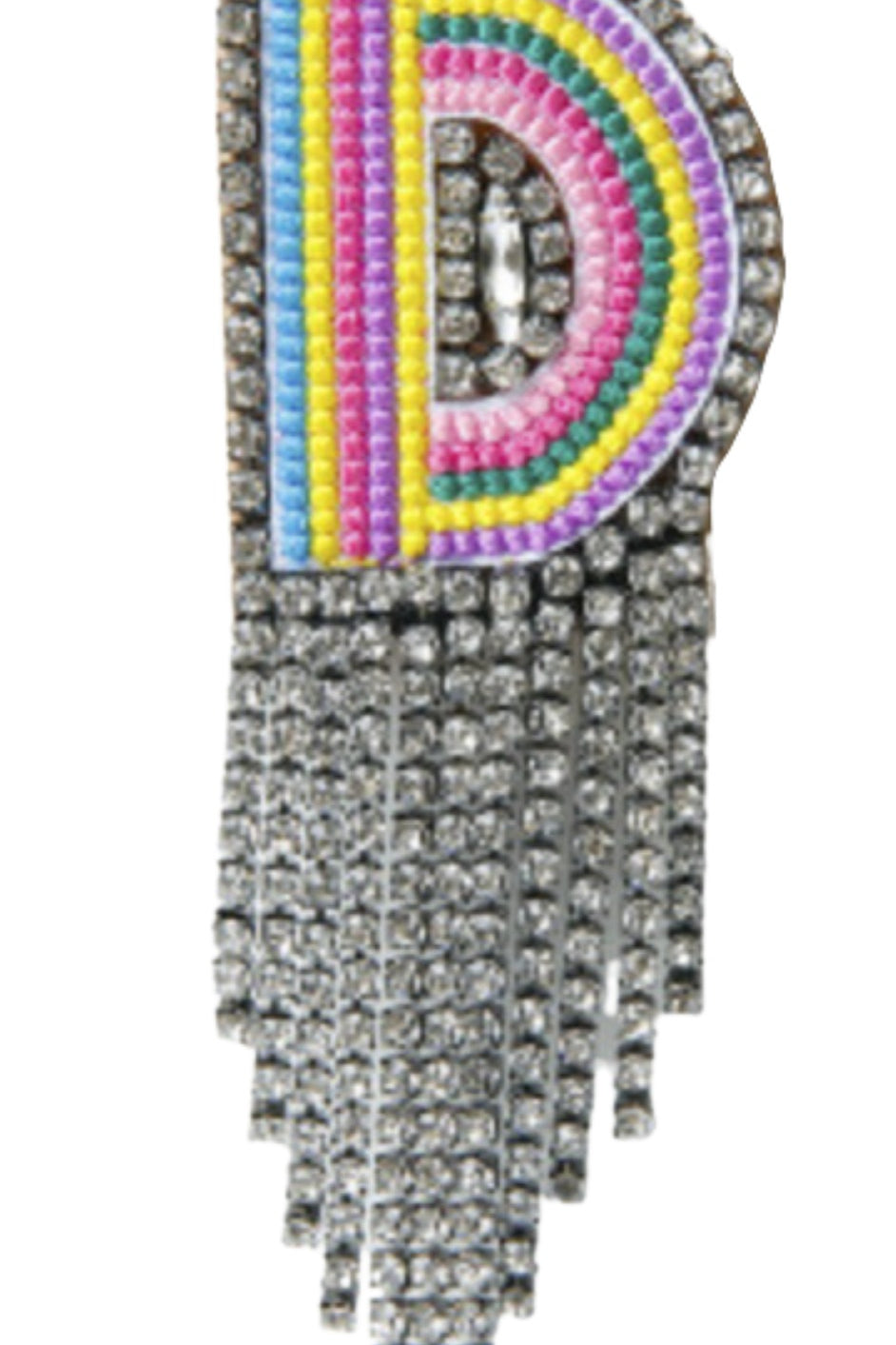 SPILLA MULTICOLOR CON STRASS LETTERA "D"