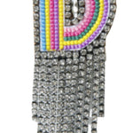 SPILLA MULTICOLOR CON STRASS LETTERA "D"