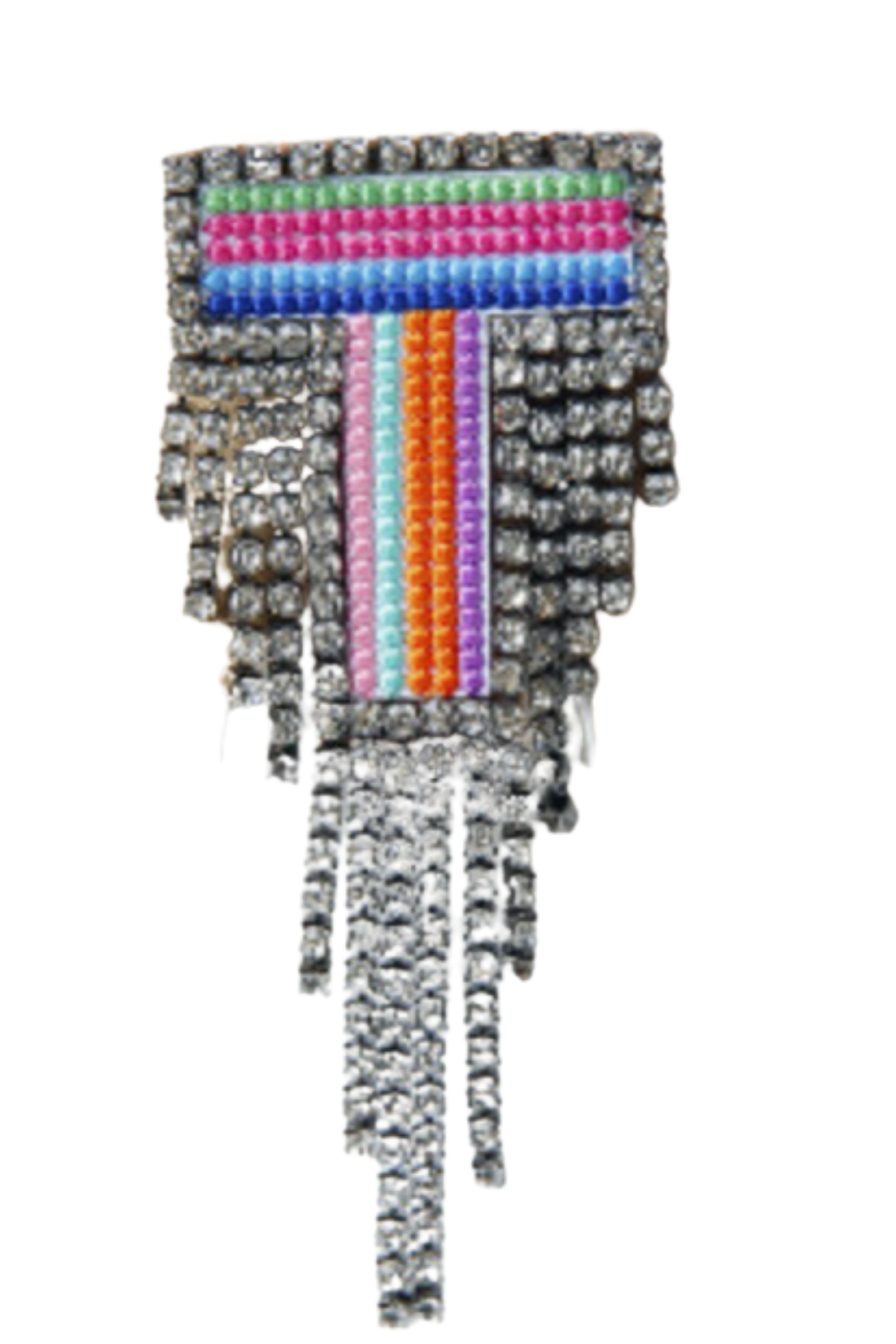 SPILLA MULTICOLOR CON STRASS LETTERA "T"