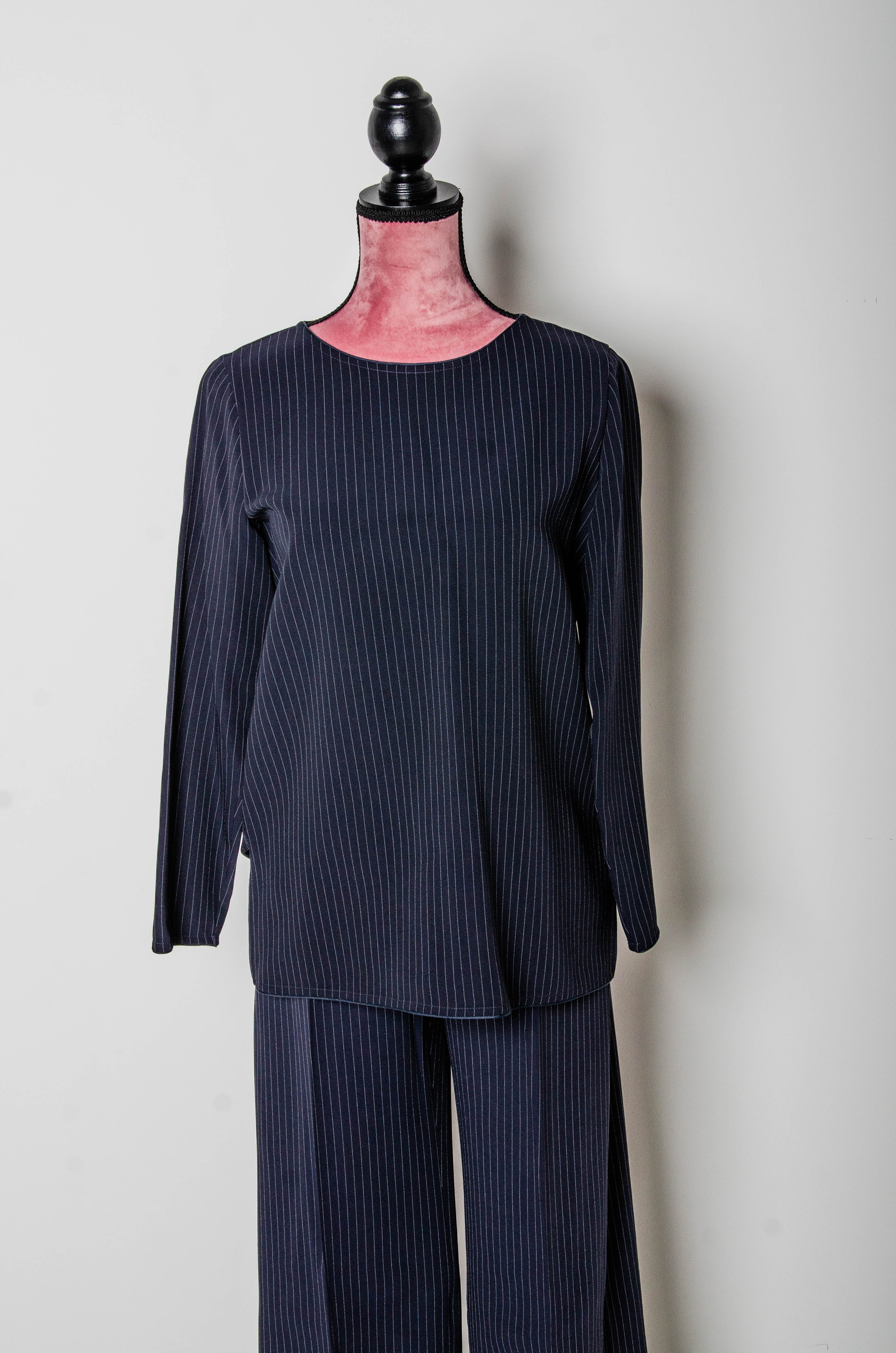 Casacca blu gessata MaxMara Tg It 40 e It 44