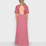 PUFF SLEEVE OPEN BACK DRESS tg 44