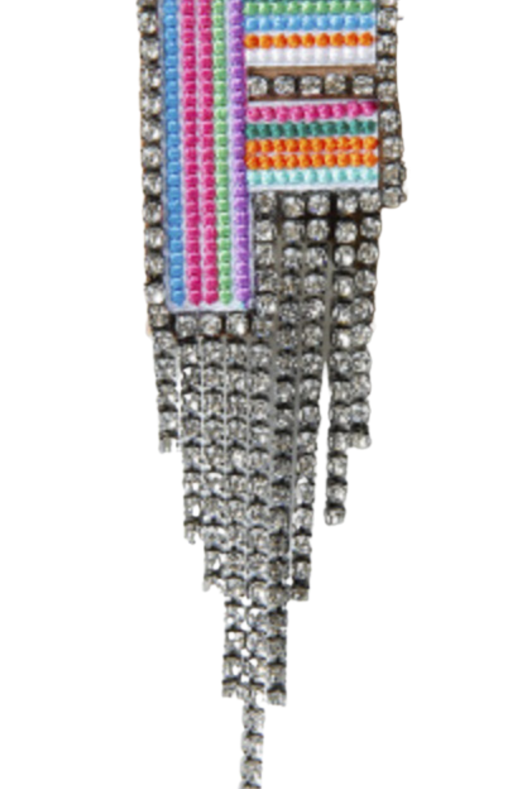 SPILLA MULTICOLOR CON STRASS LETTERA "F"