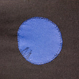 Maglia maniche lunghe in cotone nero con pois blu -  L