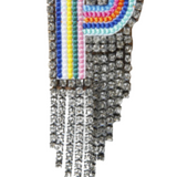 SPILLA MULTICOLOR CON STRASS LETTERA "P"