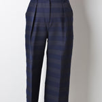 Pantaloni ampi a vita alta blu  MaxMara a righe Tg It 42