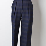 Pantaloni ampi a vita alta blu  MaxMara a righe Tg It 42