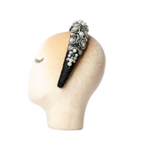 Black rounded headband with stones and ELSA applications