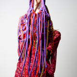 COCCHINA BAG - PURPLE/RED CROCHET WITH FRINGES