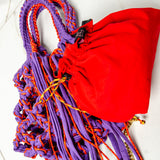 COCCHINA BAG - PURPLE/RED CROCHET WITH FRINGES