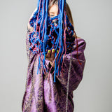 COCCHINA BAG - BLUE/PURPLE CROCHET WITH FRINGES