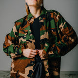 Men's cut camouflage military jacket customized with rhinestones