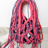 COCCHINA BAG - PINK/PURPLE CROCHET WITH FRINGES